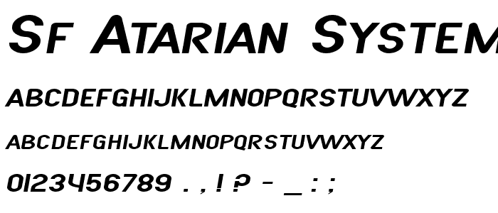 SF Atarian System Extended Italic font